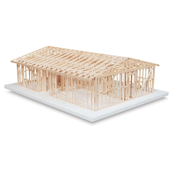 Midwest Products House Structure Model Building Kits with Truss Roof, 3.58 lb