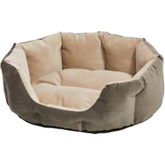Midwest  Quiet Time Evergreen Deluxe Tulip Nesting Dog Bed, Gray & Brown - Large