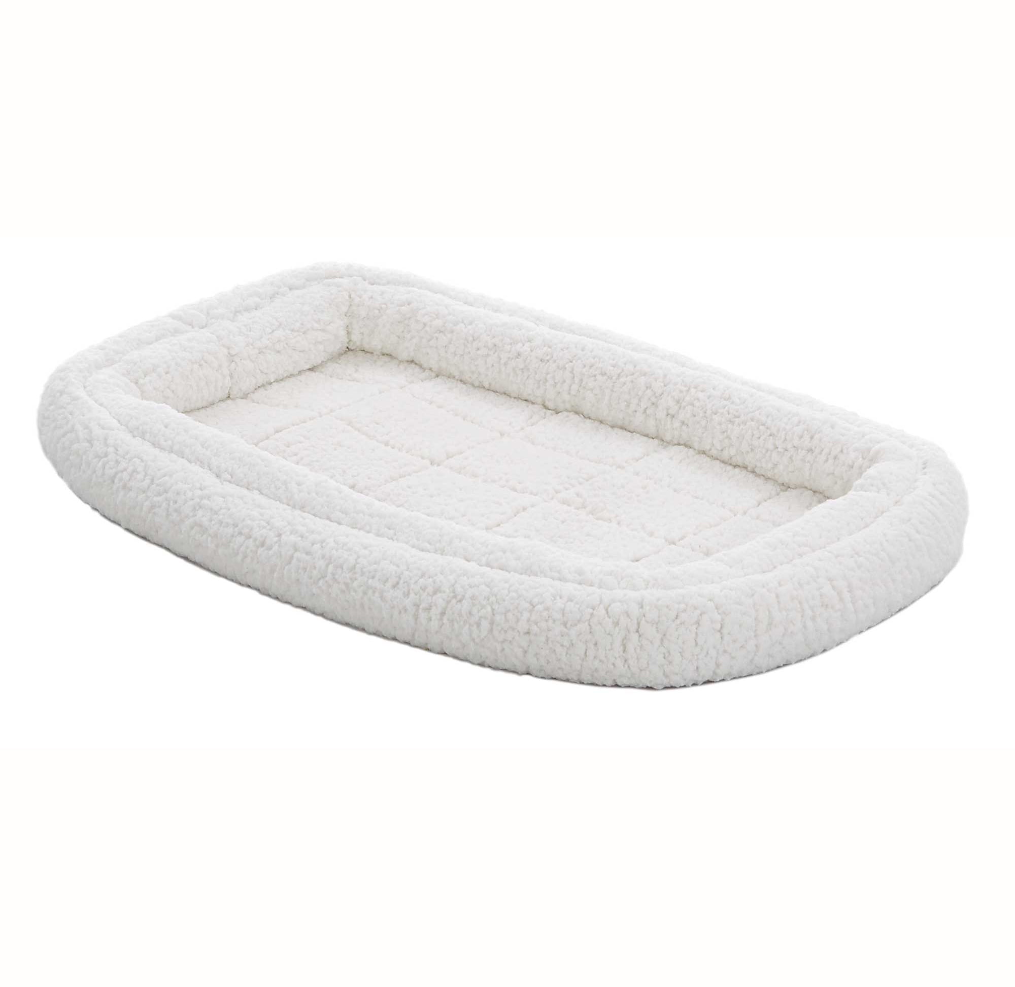 Midwest QuietTime Double Bolster Dog Bed & Crate Mat White, 22