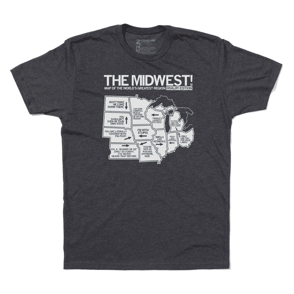 Midwest Rivalry Map Graphic Tee TShirt Gift