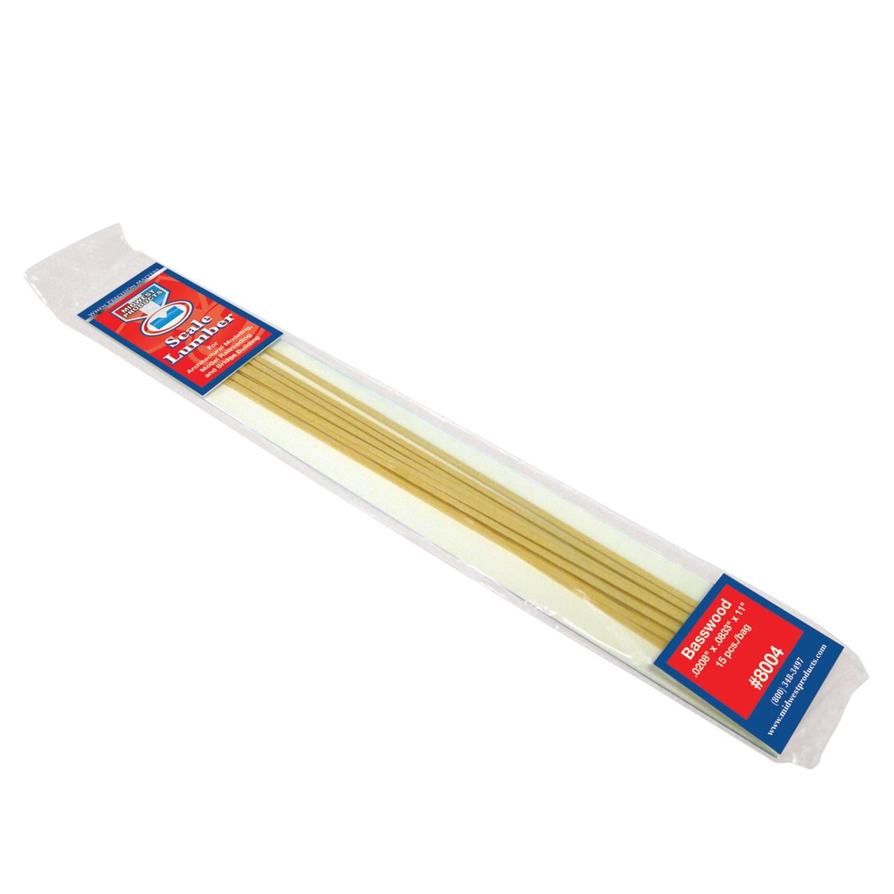 MIDWESTPETPRODUCTS Midwest Scale Lumber, .0208" x .0833" x 11", 15/Pkg.