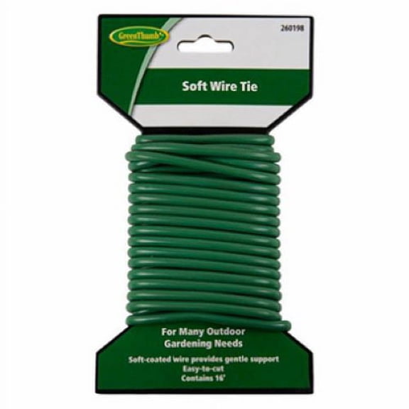 Midwest T004GT 16' Foot Spool Of Soft Coated Plant Wire Twist Tie - Quantity of 3