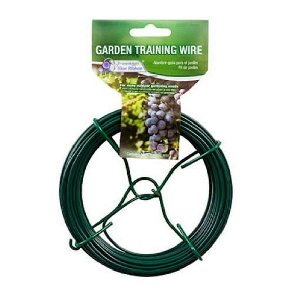 Midwest T025GT 50' Foot Roll Of Green Plastic Coated Steel Garden Training Trellis Wire - Quantity of 6