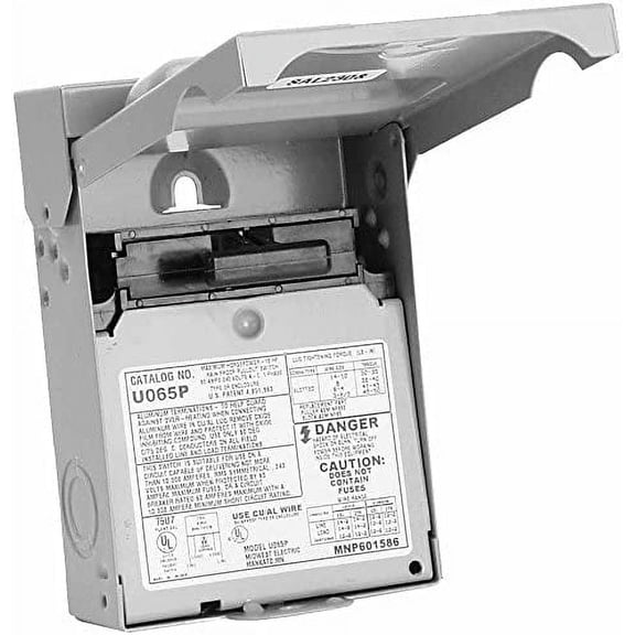 Midwest U065P Disconnect Switch, A/C, Pull Out, 60A, Single Phase, 120/240VAC, NEMA 3R Non Fusible Air Conditioning