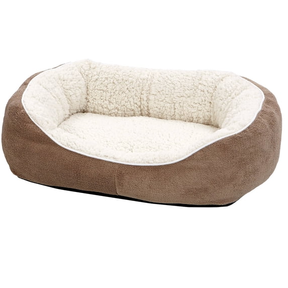 MidWest Homes for Pets Cuddle Dog Bed, Ultra-Soft Fleece Dog & Cat Cuddle Bed, Small, Brown
