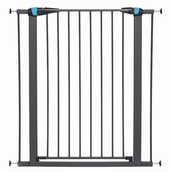 Midwest WalkThru Steel Pet Gate with Safety Glow Framed for Dogs in Graphite, 39"H