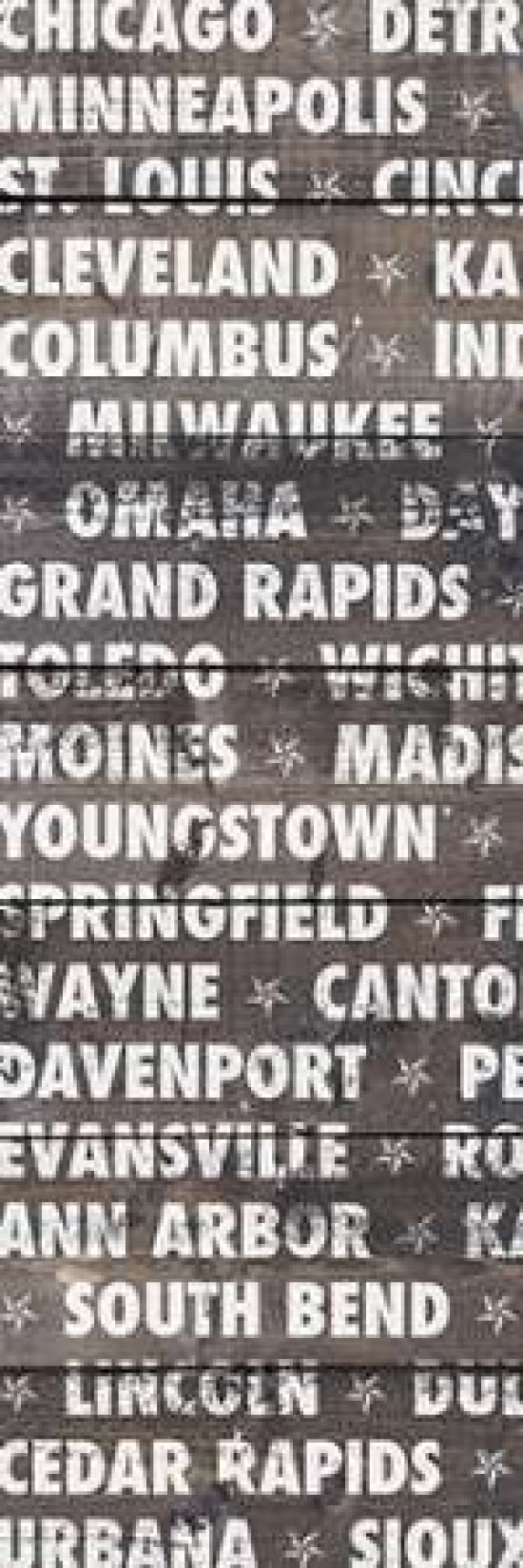 Midwest Wood Type Canvas Art - Dan Meneely (12X36)