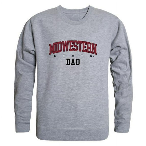 Midwestern State University Mustangs Dad Crewneck Sweatshirt, Heather Grey - Large