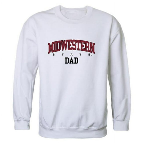 Midwestern State University Mustangs Dad Crewneck Sweatshirt, White - Small