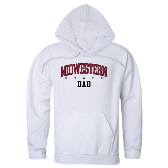 Midwestern State University Mustangs Dad Hoodie, White - Large