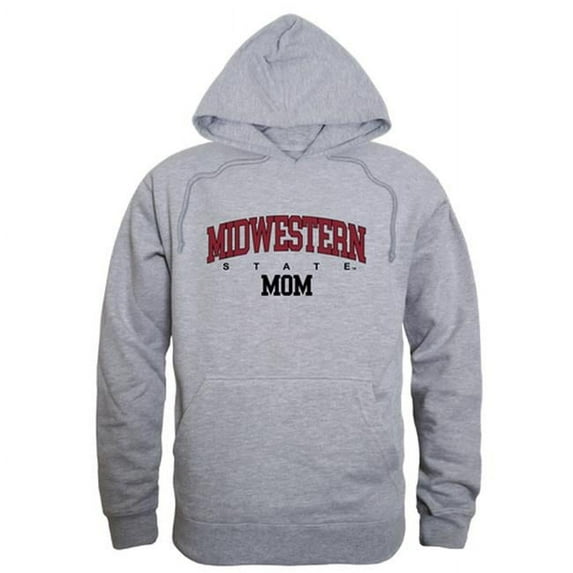 Midwestern State University Mustangs Mom Hoodie, Heather Grey - Medium