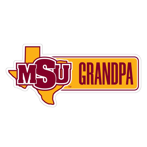 Midwestern State University Mustangs Proud Grandma Die Cut Decal Officially Licensed Collegiate Product (6-Inches Wide)