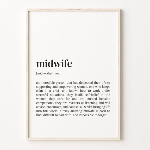 Midwife Definition Dictionary Graphic Poster Unframed Paper Print