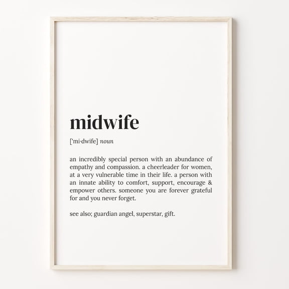 Midwife Definition Quote Poster Unframed Paper Print