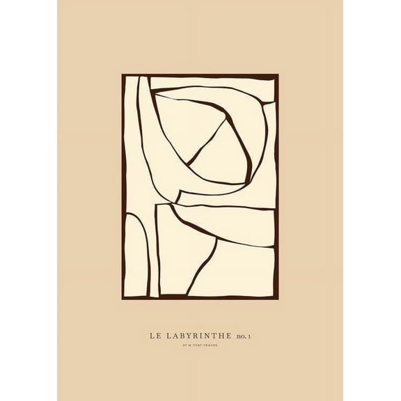 Mie & Him - Labyrinth No1 Print Wall Art, Modern Wall Decor For Living Room Bedroom, 12x18 UNFRAMED