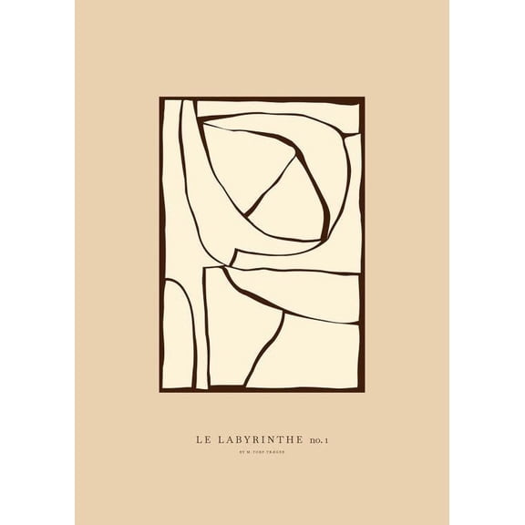 Mie & Him - Labyrinth No1 Print Wall Art, Modern Wall Decor For Living Room Bedroom, 16x24 UNFRAMED