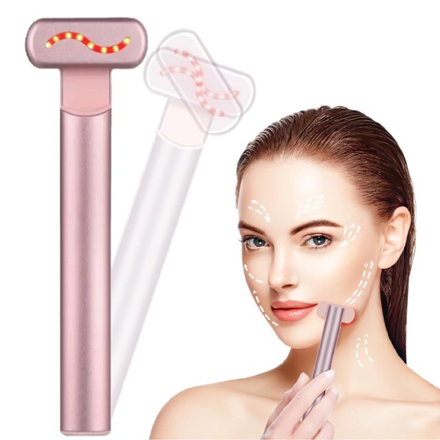 Mieauty 4 in 1 Microcurrent Facial Wand Device,Red Light Therapy for Face and Neck, Face Lift