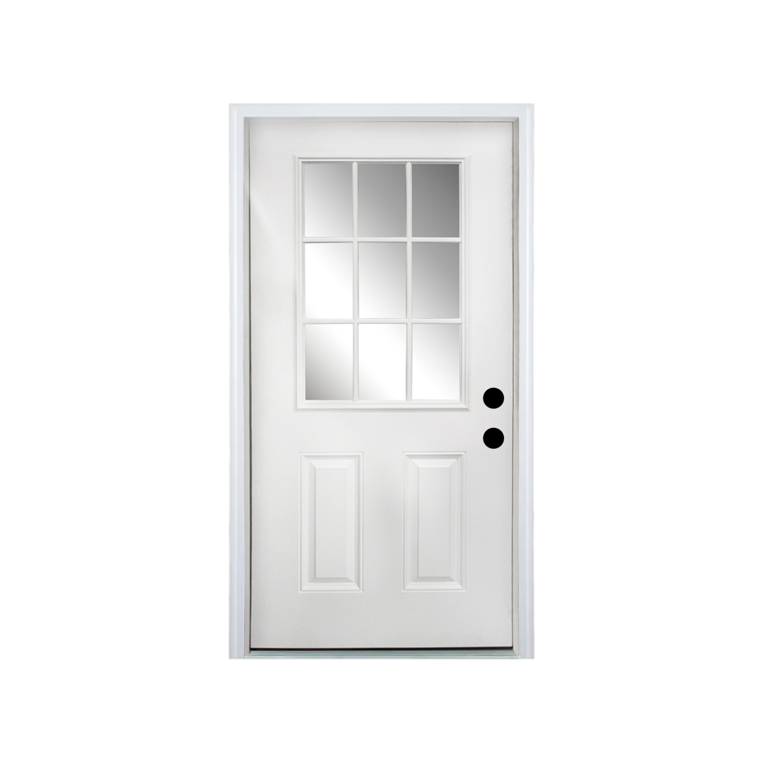 Miekor 36 x 80 Fiberglass Entry Door with Brickmould, 4-9/16 in. Vinyl