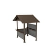 thumbnail image 1 of Miekor 9.4X6.2 FT Hardtop Grill Gazebo, Gable Outdoor Grill Gazebo with Storage Shelves & Resin Shade System, Galvanized Steel Metal Hard top Gazebo for Patio Backyard Garden -Brown No.9032, 1 of 8