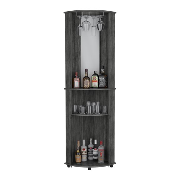 Miekor Corner Bar Cabinet Rialto, Living Room, Smokey Oak W2US540