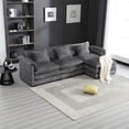 thumbnail image 1 of Miekor Furniture 112" Oversized Sectional Sofa Cloud Couch for Living Room, Modern Chenille L Shaped Couch, Comfy Boucle Modular Sofa Sleeper with Moveable Ottoman & Memory Foam MK3437, 1 of 12