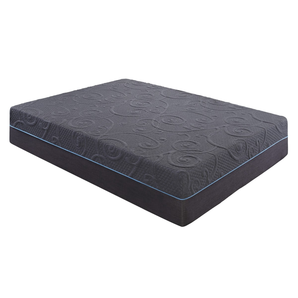 Miekor Furniture 14-inch California King Size Bed Mattress Gel-Infused Memory Foam Hybrid Mattress, Dark Gray, Mattress in a Box, Medium Firm Comfort No5052