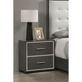 thumbnail image 1 of Miekor Furniture 1pc Contemporary 2-Drawer Nightstand with Chrome Accents Gray Rustic Finish Bedroom Wooden Furniture 00861, 1 of 6