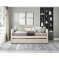 thumbnail image 1 of Miekor Furniture 1pc Daybed with Trundle Beige Fabric Upholstery Wooden Frame Modern Home Furniture 6686, 1 of 7