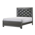 thumbnail image 1 of Miekor Furniture 1pc Queen Size Panel Bed Dark Gray Shimmering Finishes Plush, Tufted Upholstery High Headboard MK9297, 1 of 6
