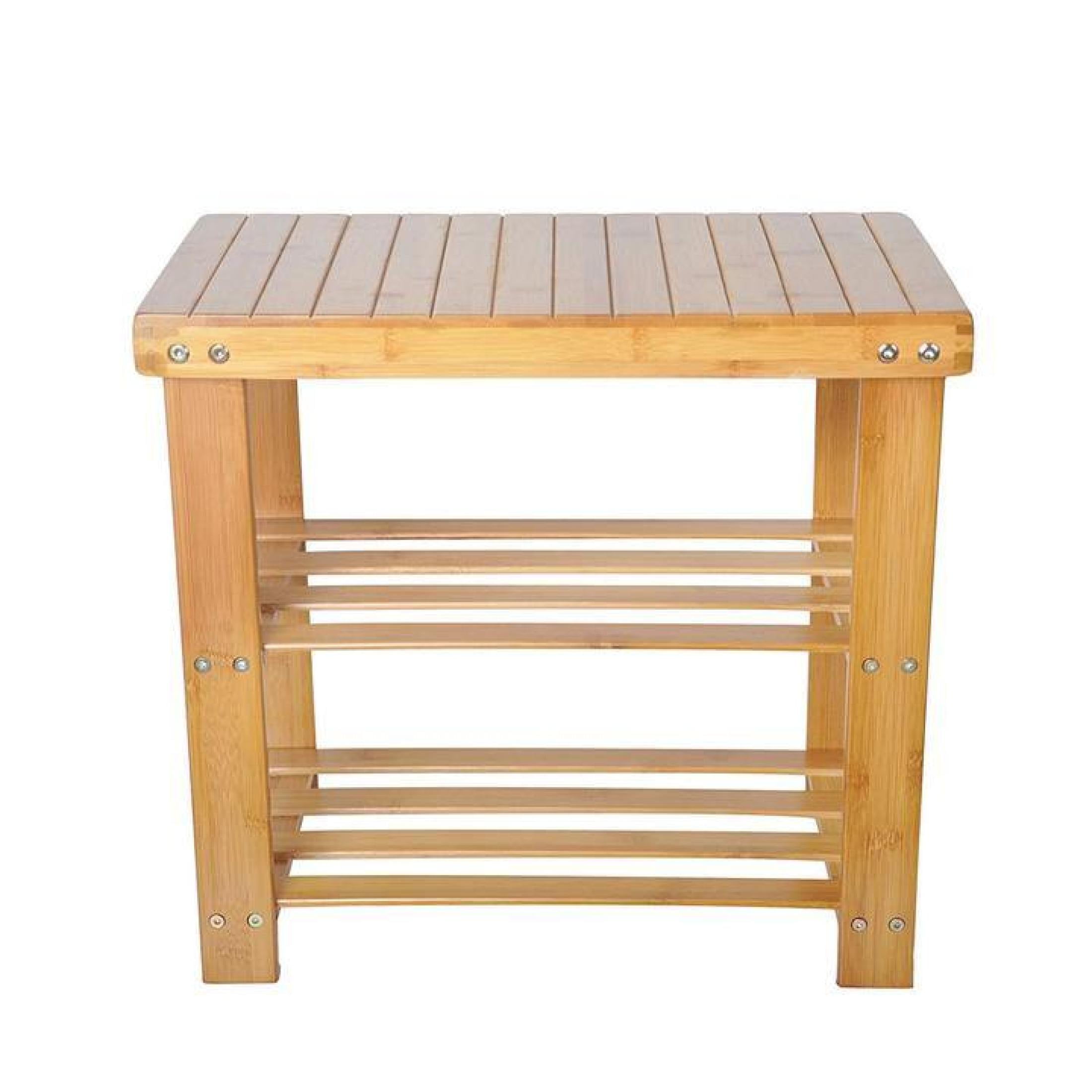 Miekor Furniture 2- Tier Bamboo Shoe Bench Rack Shoe Storage W4US2551 ...