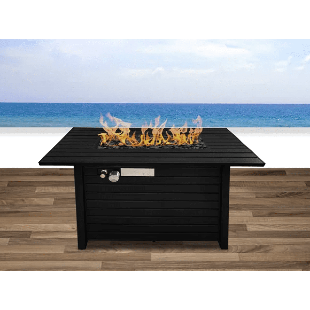 Miekor Furniture 24" H Steel Propane Outdoor Fire Pit Table With Lid - CM-1124 18444
