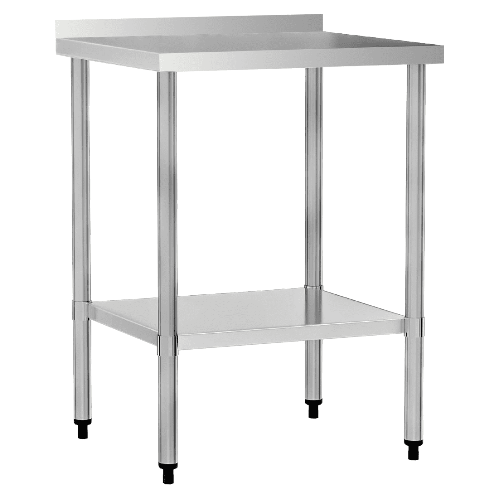 Miekor Furniture 24" x 24" 18-Gauge Stainless Steel Commercial Work Table with 4" Backsplash and Undershelf No.3804