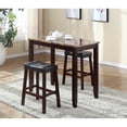 thumbnail image 1 of Miekor Furniture 3-Piece Counter Height Glossy Print Marble Breakfast Table with Stools, Espresso W5U801, 1 of 5