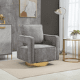 thumbnail image 1 of Miekor Furniture 30.7"W Swivel Accent Open Back Chair Modern Comfy Sofa Chair With Gold Stainless Steel Base For Nursery Bedroom Living Room Hotel Office, Club Chair Leisure Arm Chair For Lounge 54094, 1 of 12