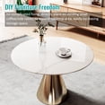 thumbnail image 1 of Miekor Furniture 30"Inch Round Tempered Glass Table Top with marble design,DIY Replacement&Cover Desktop,White Dining Tabletop,Coffee Tabletop,Patio Tabletop,Suitable for Indoor & Outdoor No.9778, 1 of 8