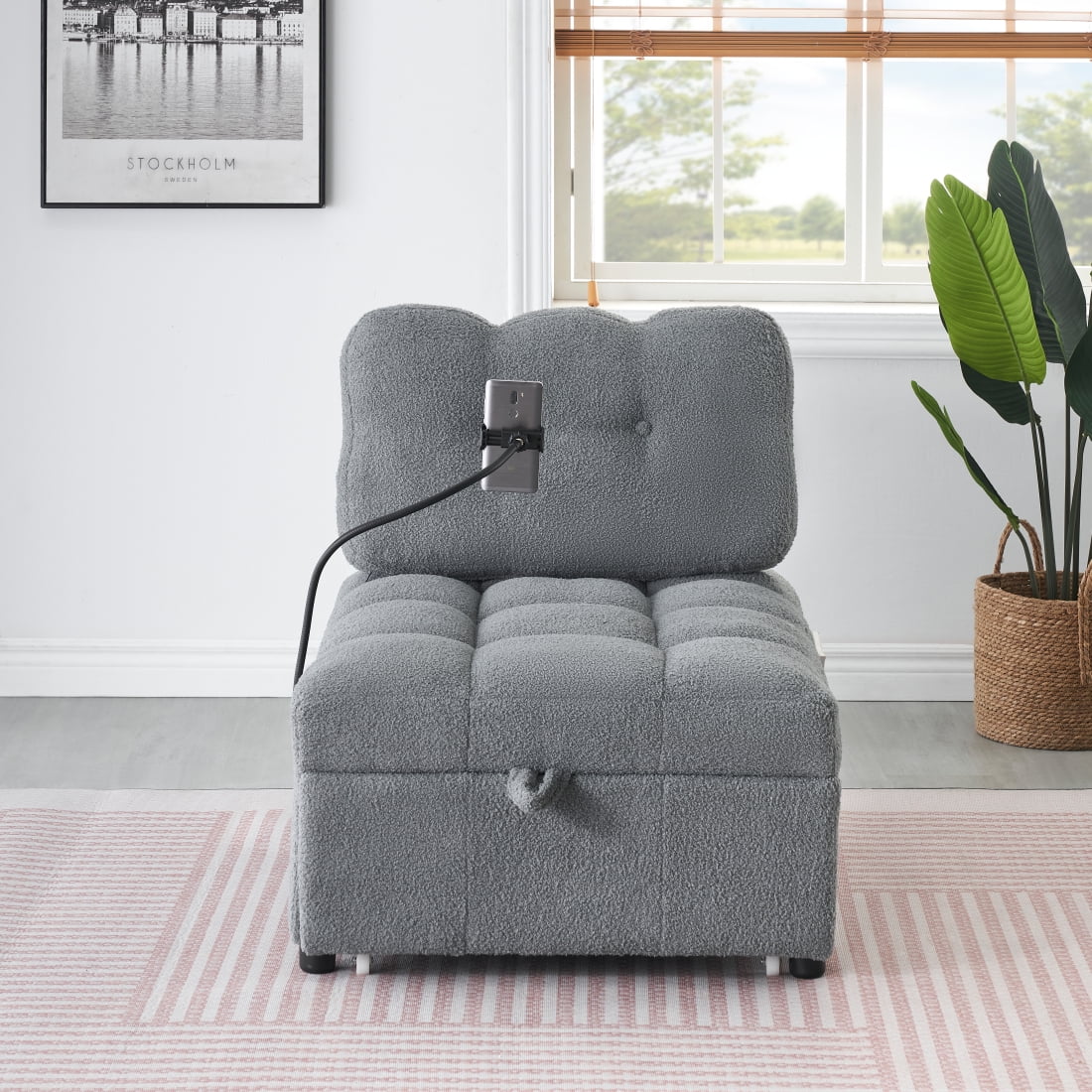 Miekor Furniture 40.20 Inches, Teddy Sofa Fabric, A Convertible