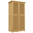 thumbnail image 1 of Miekor Furniture 5' x 3' Wooden Outdoor Storage Cabinet, Garden Sheds & Outdoor Storage with Asphalt Roof & 2 Large Wood Doors with Lock, Yellow 86444, 1 of 8