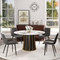 thumbnail image 1 of Miekor Furniture 53.15"Modern Artificial Stone Round White Panel Metal Iron Base Dining Table-Can Accommodate 6 People.(Not Including Chairs) 69981, 1 of 10