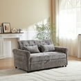 thumbnail image 1 of Miekor Furniture 58.27" 3 in 1 Loveseat Sofa Bed, Chenille Fabric Pull Out Couch Sleeper,Full K/D Bcak Frame, Seat Frame And Armrest & 2 Pillows for Living Room Functionl Sofa Bed 85682, 1 of 15