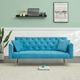 thumbnail image 1 of Miekor Furniture 71 inch convertible love seat sofa, American retro, light blue velvet, suitable for small living room, bedroom, office 1740, 1 of 1
