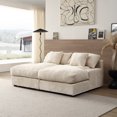 thumbnail image 1 of Miekor Furniture 74.8" Modern Luxury Twins Sofa Couch For Living Room Quality Corduroy Upholstery Sleeper Sofa Bed Daybed Beige 00130, 1 of 1