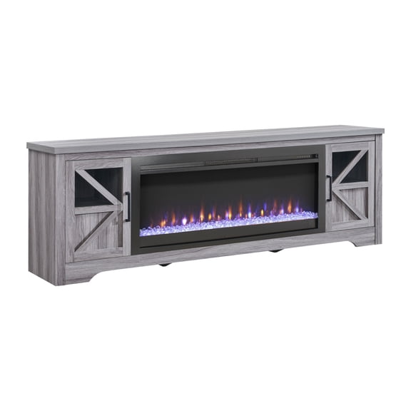Miekor Furniture 75" Fireplace TV Stand for TVs up to 80",with 44" Electric Fireplace 97248