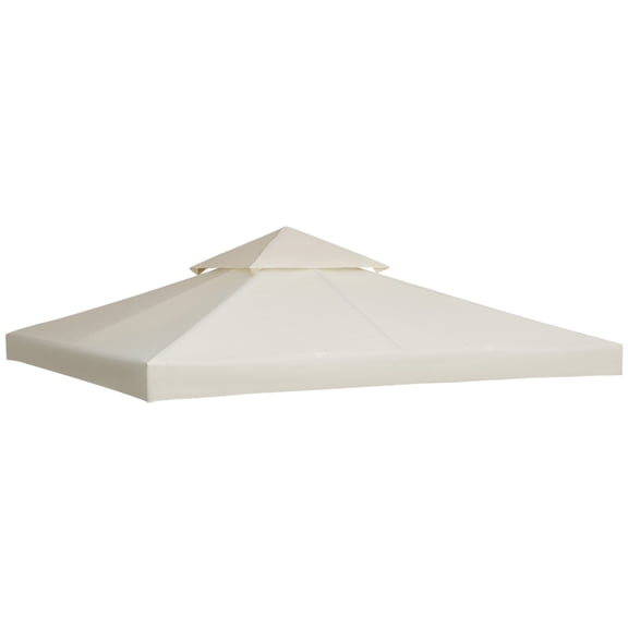 Miekor Furniture 9.8' x 9.8' Gazebo Replacement Canopy, 2-Tier Top UV Cover for 9.84' x 9.84' Outdoor Gazebo Models 01-0153 & 100100-076, Cream White (TOP ONLY) No.5245