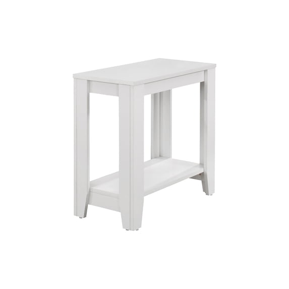 Miekor Furniture Accent Table, Side, End, Nightstand, Lamp, Living Room, Bedroom, White Laminate, Transitional 21845