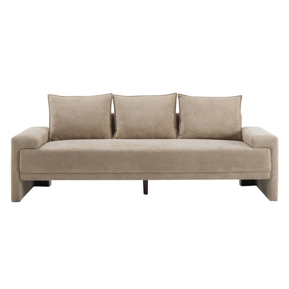 Miekor Furniture Algora 84.5 in. 3 Seater Modern Upholstered Velvet Sofa,Nomad No3048