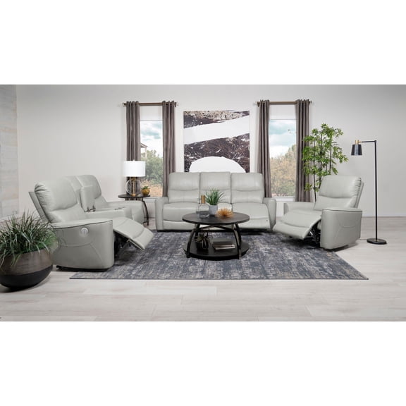 Miekor Furniture Amberly Dove Grey 3-piece Power Reclining Sofa Set No6588