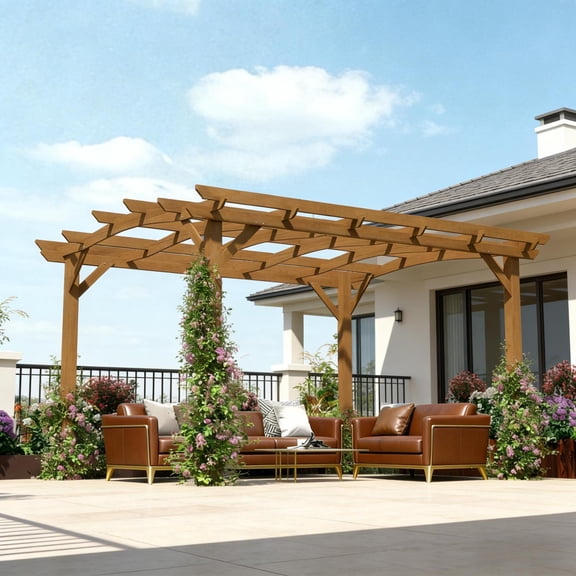 Miekor Furniture Arched Design Pergola,Outdoor Gazebo Grape Trellis No.8212