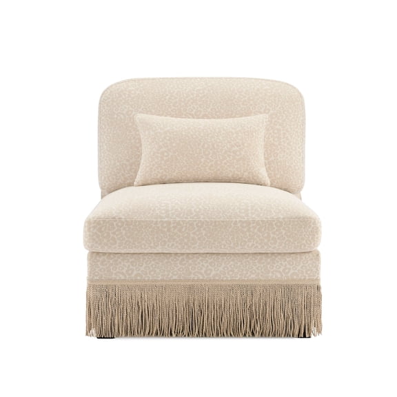 Miekor Furniture Armless Sofa Leopard Chenille W/1 Pillow -Beige Coffee No4302