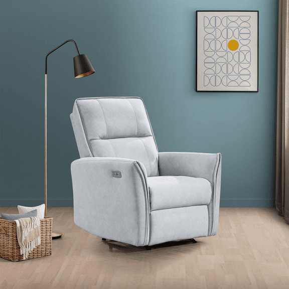 Miekor Furniture Asheville Grey Suede Recliner Chair 18496