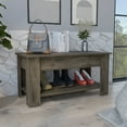 thumbnail image 1 of Miekor Furniture Austin Storage Table, One Extendable Table Shelf, Four Legs, Lower Shelf -Dark Brown 14818, 1 of 8